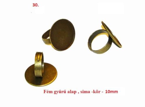 Fém gyűrű alap sima kör 14mm (30.)