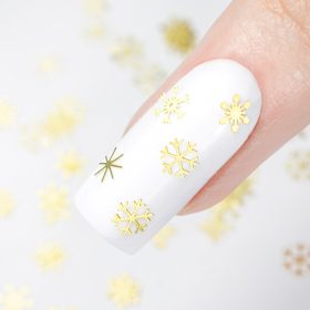 Karácsonyi körömdísz hópehely - arany szín, tégelyben