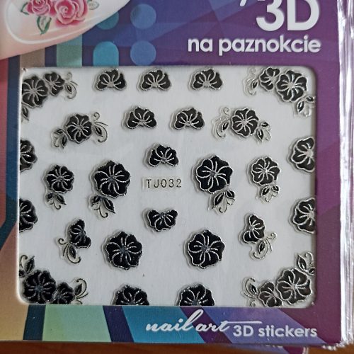 3D matrica - TJ032 (virág-ezüst-fekete)
