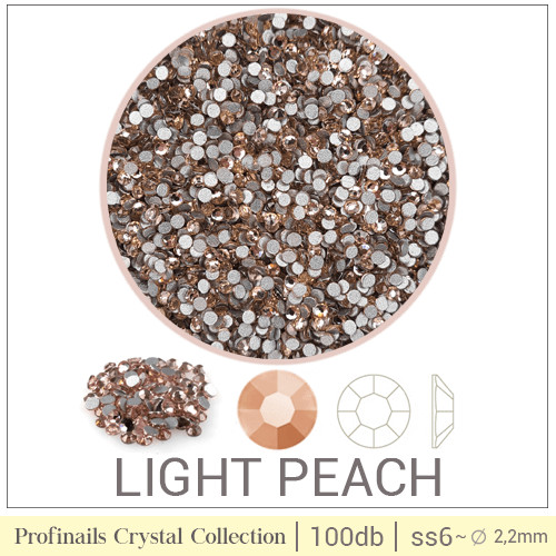 Profinails kristálykő tégelyben 100 db Light Peach ss6