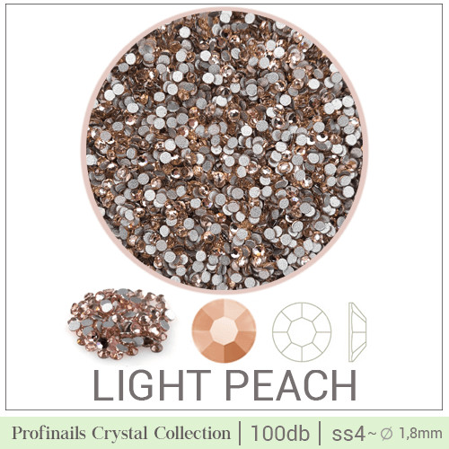 Profinails kristálykő tégelyben 100 db Light Peach ss4
