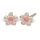 Fülbevaló - margaréta crystal  & rózsaszín kővel - arany szín
