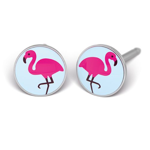 Fülbevaló - flamingó - natúr szín 