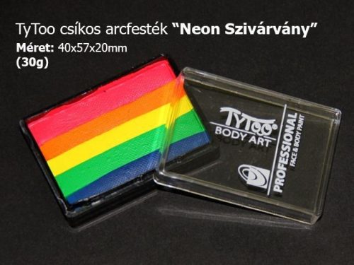 TyToo UV-neon Csíkos arcfesték "Neon Szivárvány" 60g