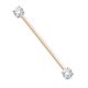 Industrial piercing, crystal kővel (rosegold szín)