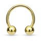 Patkó piercing golyó végekkel arany színű (arany színű 8mm - 3mm)