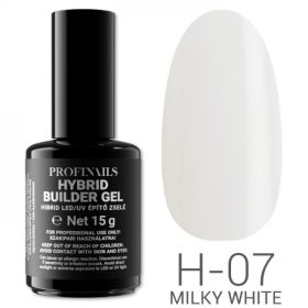   Profinails Hibrid LED/UV építő zselé 15 g H-07 Milky white
