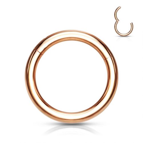 Csuklós karika titánból (rosegold színű, 8mm)