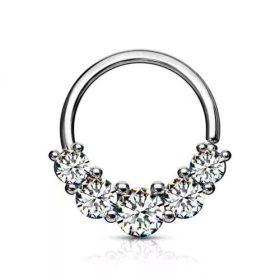   Egyszerű, végtelen karika, különböző méretű kövekkel (ezüst szín)