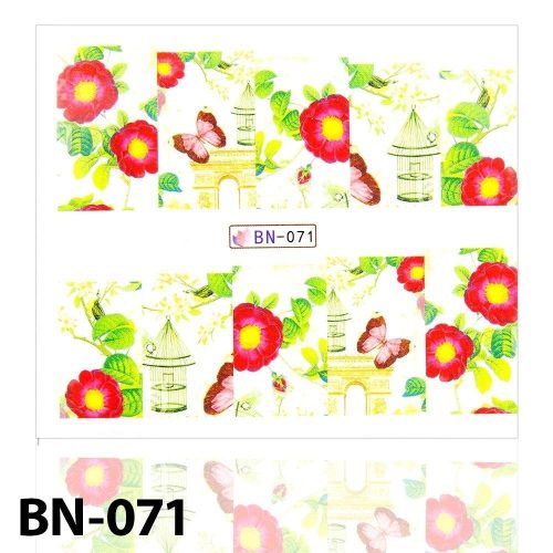 Akril hatású matrica - virágok - BN-071