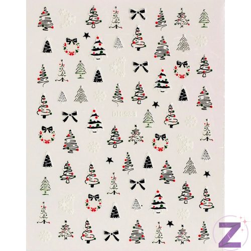 Karácsonyi öntapadó matrica - DH983 ezüst