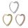Sodort szárú szív alakú fülpiercing (ezüst színben)