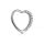 Szív alakú fülpiercing kristállyal (ezüst színben)