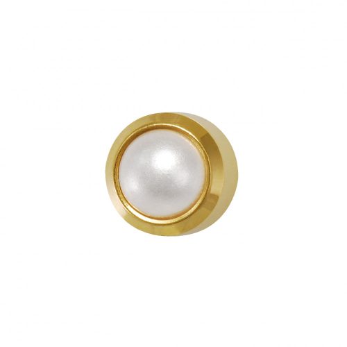 Körfoglalat - arany szín - fehér gyöngy - 3mm