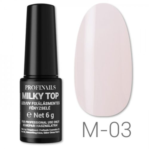 .Profinails Milky Top fixálásmentes LED/UV fényzselé 6g M-03 Blush Pink 