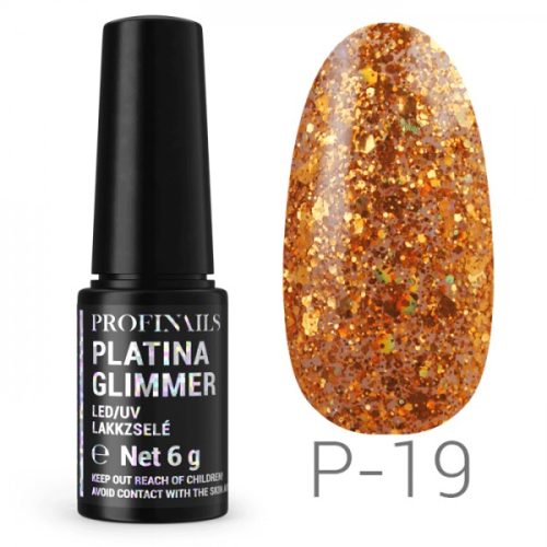 Profinails Platina Glimmer LED/UV lakkzselé 6g P-19