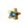 Alakzat - arany szín - csillag kék kővel 4mm