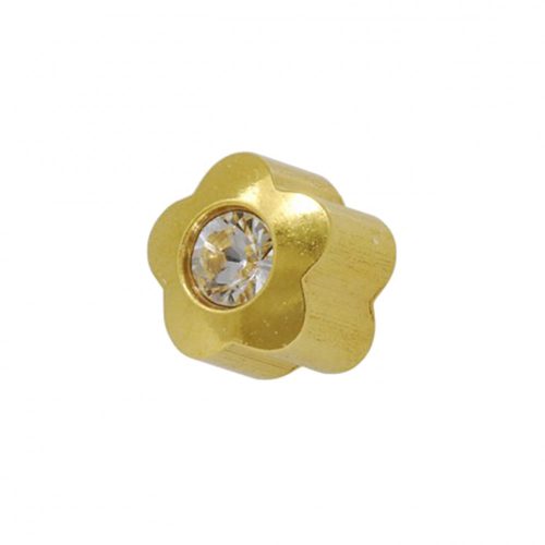 Alakzat - arany szín - virág crystal kővel 4mm