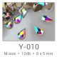 Profinails forma strasszkövek #Y-010 Crystal AB 12 db (8x5 mm csepp)