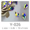 Profinails forma strasszkövek #Y-017 Crystal AB 12 db (8x4 mm búza)
