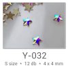 Profinails forma strasszkövek #Y-017 Crystal AB 12 db (8x4 mm búza)