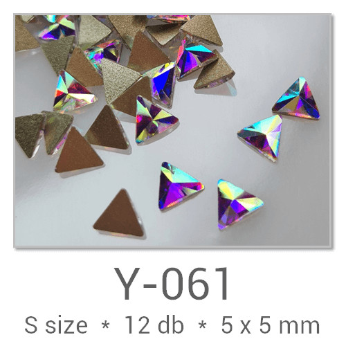 Profinails forma strasszkövek #Y-061 Crystal AB 12 db (5x5 mm háromszög)