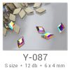 Profinails forma strasszkövek #Y-074 Crystal AB 6 db (8x6 mm hasáb)