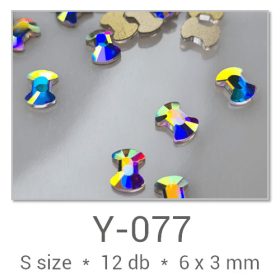   Profinails forma strasszkövek #Y-077 Crystal AB 12 db (6x3 mm masni)