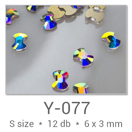 Profinails forma strasszkövek #Y-077 Crystal AB 12 db (6x3 mm masni)