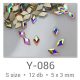 Profinails forma strasszkövek #Y-086 Crystal AB 12 db (5x3 mm rombusz)